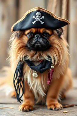 Pekingese pirate rich dog