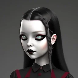 wednesday addams, wednesday addams hair, dark make up, gothic, black dress