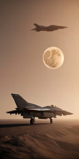 f-14 jet , night ,full moon atmospheric , 8K, super realistic, unreal engine, cinematic lighting, octane render.