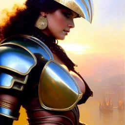 portrait ' Sexy Extra busty Power Girl naked ',ancient metal armor and Helmet ,painting by gaston bussiere, greg rutkowski, yoji shinkawa, yoshitaka amano, tsutomu nihei, donato giancola, tim hildebrandt, oil on canvas, cinematic composition, extreme detail,fit full head inside picture,16k