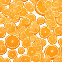 orange in water drops, transparent background