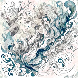 Create a sketch-like watercolour style composition of swirling smoke forming intricate patterns, representing the allure and excitement of the initial stages of hash enjoyment.