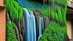 street mural. jungle.water fall.