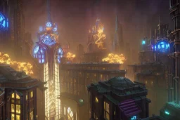 steam train dungeon punk seven towers city ravine