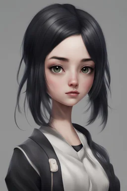 Character girl with black hair
