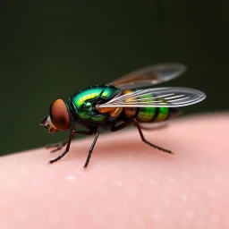 Mosca verde metálica inspirado en el estilo de Claude Lorrain