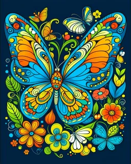 whimsical butterfly and flower, for adults