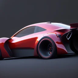 A concept car that has only three wheels. The rear wheel is in the middle.