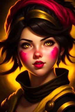Portrait of Vi, from League of Legends videogame; Caravaggio style