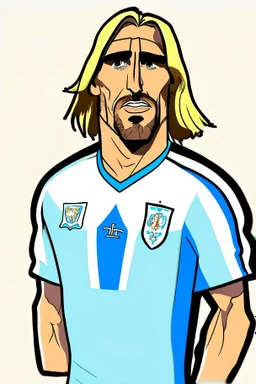 Gabriel Batistuta Argentine football player cartoon 2d