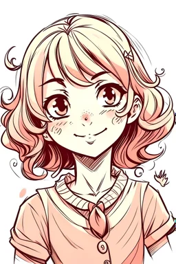 manga style a cute lady