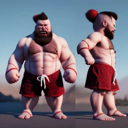 Zangief toddler, full body, hyper realistic, dramatic lighting, unreal engine 5, 8k