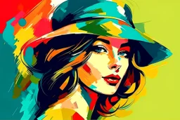 modern abstract woman painting vector