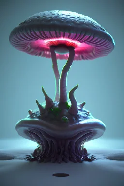 Alien Mushroom-like monster,realistic photo, concept art, retro style, smooth, unreal engine 5, god lights, ray tracing, RTX, lumen lighting, ultra detail, volumetric lighting, 3d.