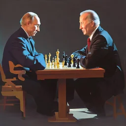 Putin, President Xi Of China And Joe Biden Play Chess With A Pigeon,Ufo And Atomic Bomb Mushroom Cloud,Complex Surgical Instruments Intermixed With A Newborn Boy,Minimalism,Painting By Adrian Ghenie,Rene Magritte,Pablo Picasso,Michelangelo,Salvador Dali,Lucian Freud