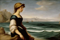 woman on the sea shore by andrea del sarto