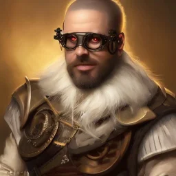 a _ fantasy _ style _ portrait _ painting _ of beautiful white male dwarf black hair short head smirk round face steampunk goggles rpg dnd oil _ painting _ unreal _ 5 _ daz. _ rpg _ portrait _ extremely _ detailed _ artgerm _ greg _ rutkowski _ greg