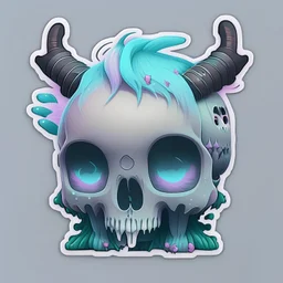 Sticker Kawaii Pastel Goth Cute Creepy Creature Skull high detailed, 4k resolution, digital paiting, cute, art, no background 3d pixar disney the cinematic FKAA, TXAA, and RTX graphics technology employed for stunning detail.