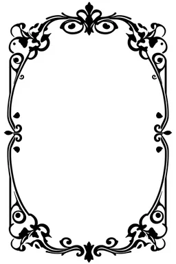 silhouette of a thick black ornamental oval picture frame, black on white vector