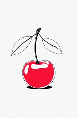 cherry ,white background, no shadows and clear and well outline, black and white, with out colour