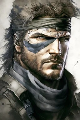 Portrait of Solid Snake, from the Metal Gear saga