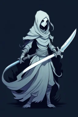 female ghost wielding a sword