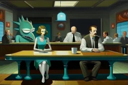 Edward Hoppers "Nighthawks" mit Rick Sanchez und Morty Smith an Stelle des Ehepaars