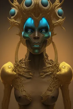 black African alien, cracks in the head, wicked, Asian eyes, crown, blood, 8k, finely detailed, photo realistic, Boris Vallejo style turquoise skull head gold dragon space alien rain skeleton silver helmet silver space suit spaceships