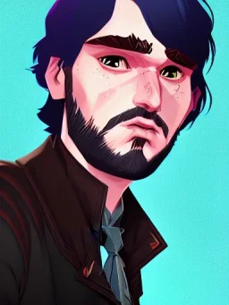 Portrait of a 30 year old strange gay wizard like John Snow