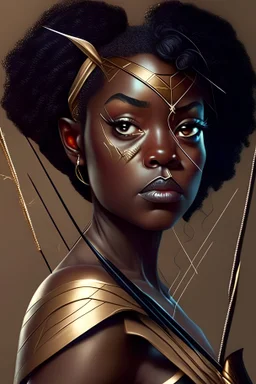 artemis as a black woman with a bow and arrow