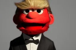 Angry muppet trump in a suit