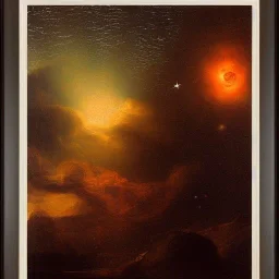 Rembrandt, stars, planets, ships, space