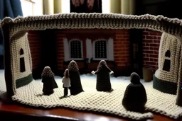 knitted scene of the movie exorcist