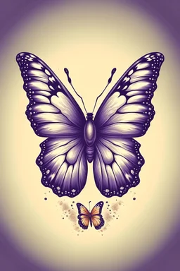 A hand with long nails and the cover of butterfly, and Creativity, full color , Busch painting style