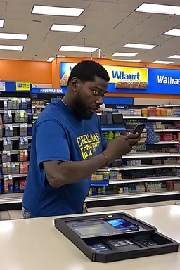 suspicious man buys cellphone at walmart