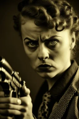 angry woman young 1920 gun