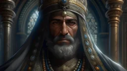 Islamic, Majestic, Gorgeous, Giant, Fantasy World, Clear View, Candid Facial Features, Accurate Detail, Robes, Headdress, Hyper Realistic, Highly Detailed, Highly Intricate