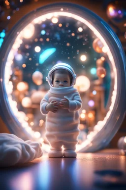 birth care , in front of space portal dimensional glittering device, bokeh like f/0.8, tilt-shift lens 8k, high detail, smooth render, down-light, unreal engine, prize winning