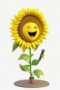 cheery sunflower avatar singing full body