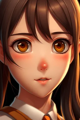 An OC Female school Girl face close up for pfp