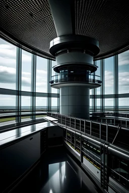 Advanced airport control tower from inside