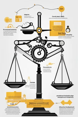 Content Art, **Featured Art:** The Balance: A balanced scale with symbols of workforce (like gears, tools) on one side and symbols of safety measures (like helmets, safety glasses) on the other. This could represent the balance between productivity and safety in the workplace. **Appearance:** Art ideas that could encapsulate and promote awareness about universal civil, public, and workforce safety and rights. Art is subjective and these ideas should serve as a starting point, adapt them to the s