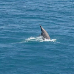 barco pescador de vela con un delfin