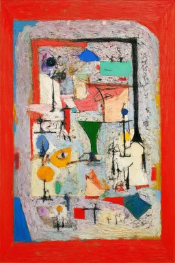 Living without a sense of self; a painting with an admixture of Paul Klee and Philip Guston