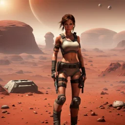 Lara Croft on the surface of Mars