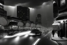 street photography: epic film noir; black and white photography, epic,cinematic,stunning,full-on;by artist "film noir";super hyperdetailed;masterpiece;award-winning professional photography;FX;octane render;dynamic lightning;really cool