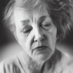 moody charcoal side profile portrait of an older woman, side on profile, studio photography, artistic black and white profile photograph, delicate, highly detailed, chiaroscuro, beautiful composition, delicate arrangement, aesthetic, soft lighting, tender