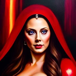 Ultra detailed fullbody Portrait in oil on canvas of beautiful fit busty Scarlet Witch,wearing minimal skintight suit, extremely detailed digital painting, extremely detailed face,crystal clear Big Glowing eyes, mystical colors ,perfectly centered image, perfect composition, rim light, beautiful lighting, 8k, stunning scene, raytracing, anatomically correct, in the style of robert e howard and Ken Kelley and Ohrai Noriyoshi and Simon Bisley and tomzj1