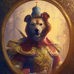 Arthur Kulkov, Russian, circus, ringleader, portrait, handsome, muscular, detailed matte painting, intricate detail, concept art portrait by Greg Rutkowski, mystical colors, Golden hour, colorful galaxy foreground, lisa frank fantasy, neon pastel color palette, beautiful colorful interesting detailed storybook fantasy