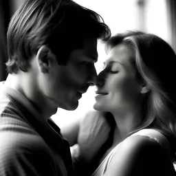 man and woman romancing